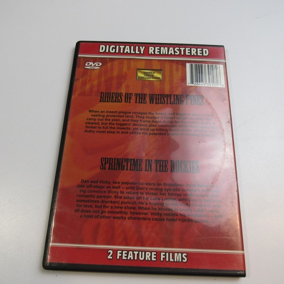 Gene Autry Riders of the Whistling Pines Springtime in the‎ Rockies DVD - Picture 2 of 4